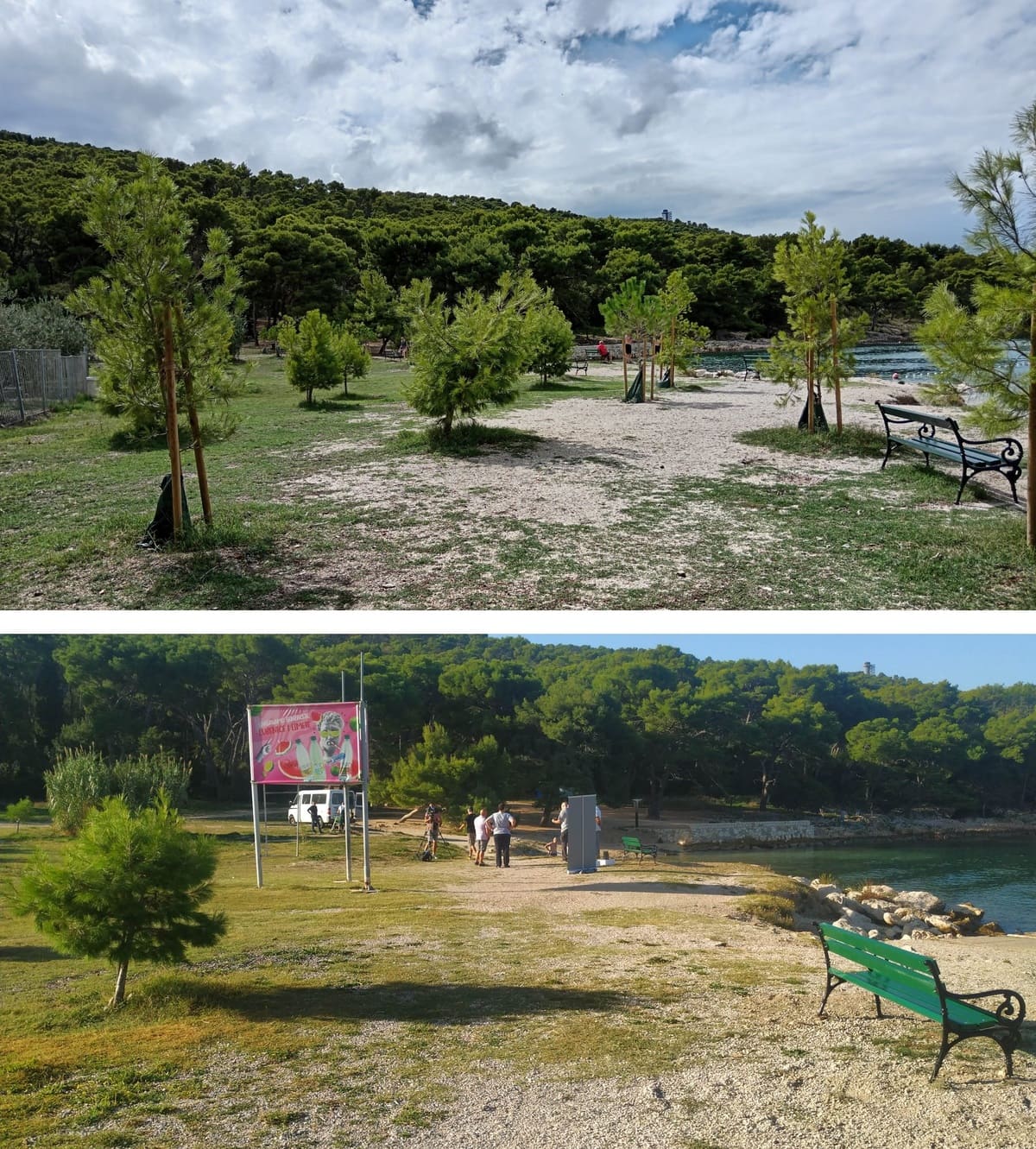 12. Na plaži Prva voda uklonjena nelegalno postavljena nakaradna promatračnica, postavljene nove šentade i posađeno više od 50 stabala