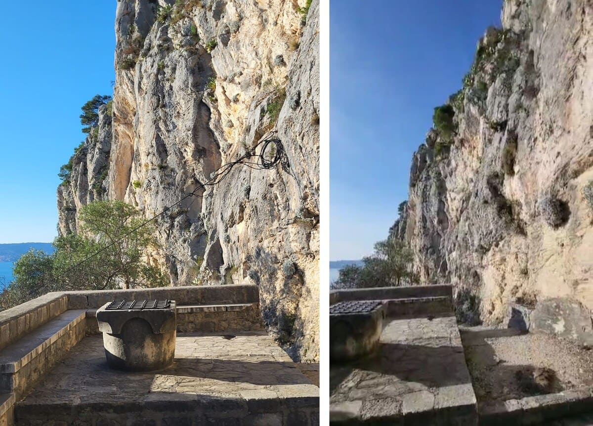 50. Uklonjen kabel kod sv. Jere koji je narušavao vizuru Šantinih stina